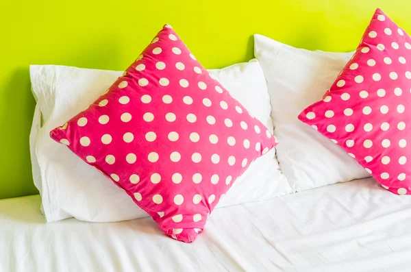 Colorful polka pillows — Stock Photo, Image