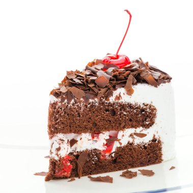 Beyaz arka plan üzerinde izole kek çikolata