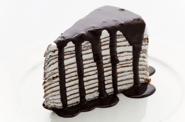 Choklad crepe tårta — Stockfoto