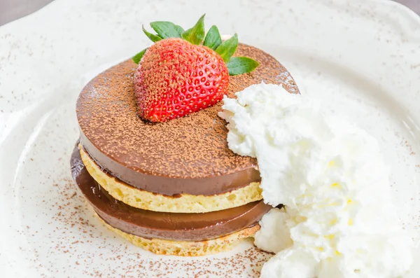 Chocolade pudding pannenkoek — Stockfoto