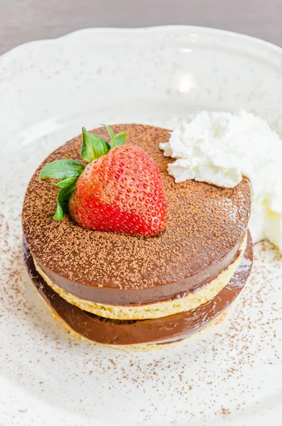 Pancake con budino al cioccolato — Foto Stock