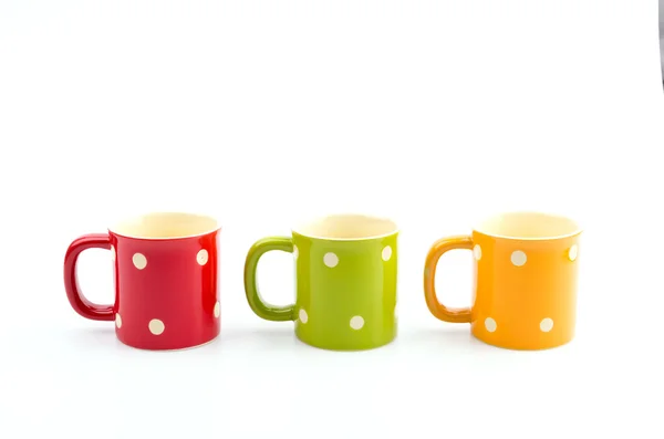 Tasse de couleur isolé fond blanc — Photo