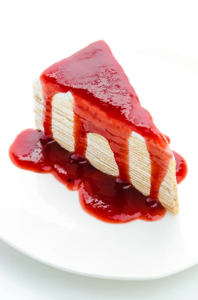 Strawberry Crepe cake — Stock Photo, Image