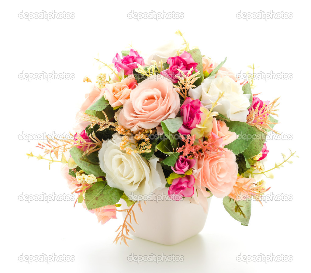 Bouquet flowers isolated on white