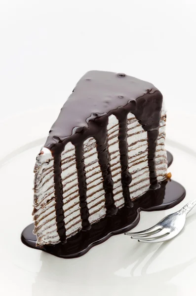 Çikolatalı krep pasta — Stok fotoğraf