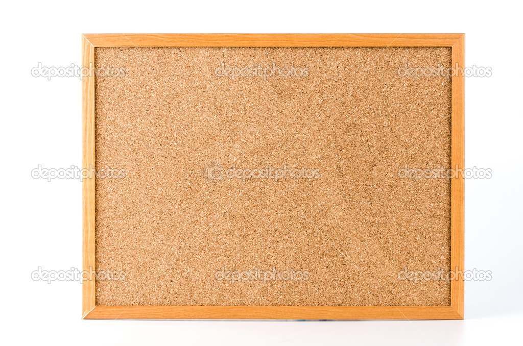 Cork board isolated white background
