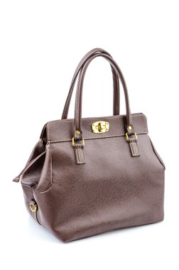 kadın deri çanta izole beyaz arka plan