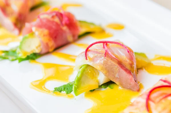 Sashimi avocado cibo giapponese — Foto Stock