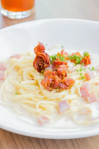 Espaguete carbonara — Fotografia de Stock