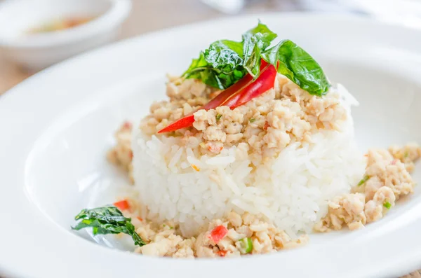 Pollo frito y arroz — Foto de Stock