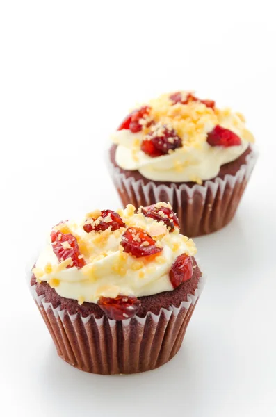 Rode cupcake fluweel — Stockfoto