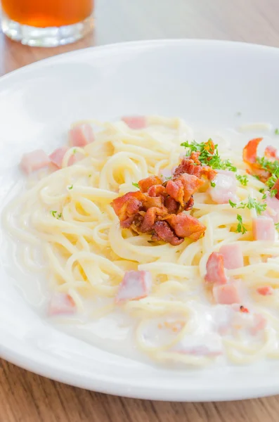 Espaguete carbonara — Fotografia de Stock