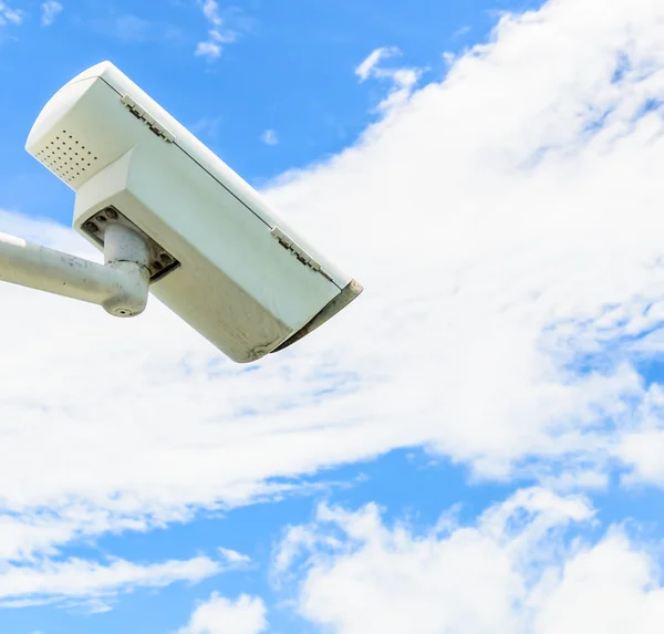 Cctv on blue sky — Stock Photo, Image