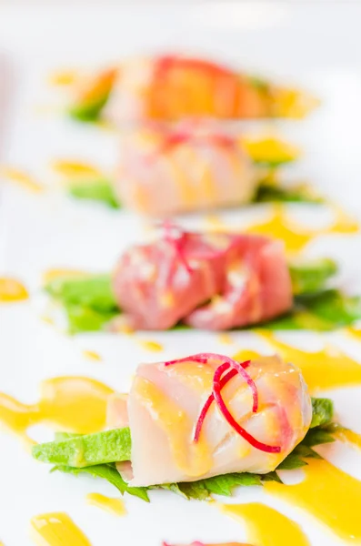 Sashimi avocado cibo giapponese — Foto Stock