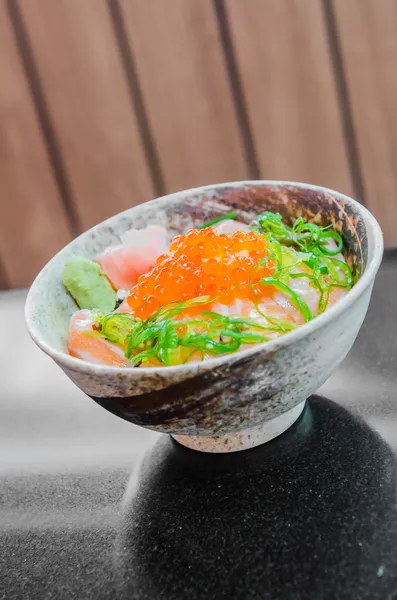 Salmon salad japanese food — Stock Photo, Image