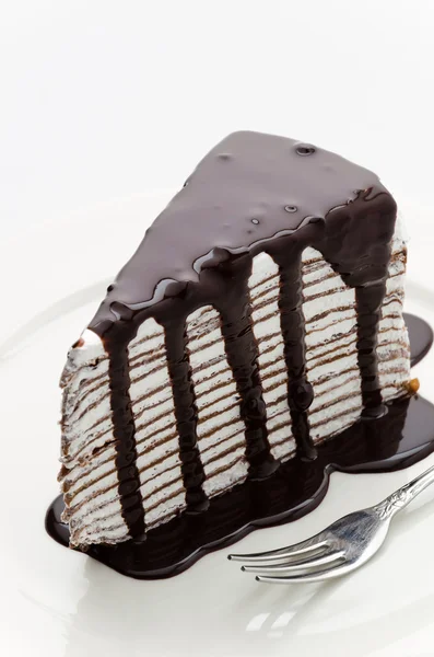 Schokoladen-Kreppkuchen — Stockfoto