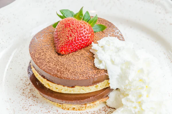 Chocolade pudding pannenkoek — Stockfoto
