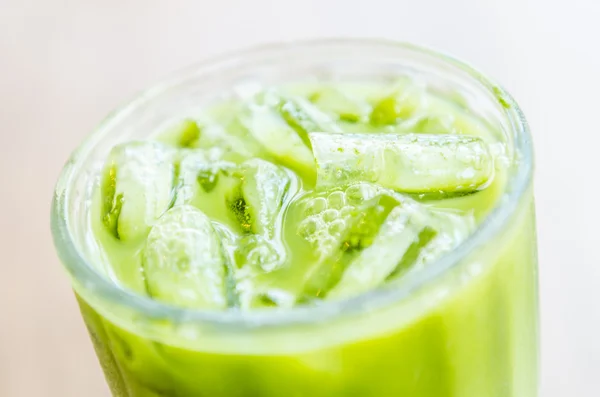 Iced green tea latte — Stock Photo, Image