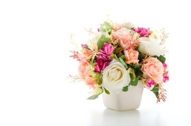 buket çiçek üzerinde beyaz izole