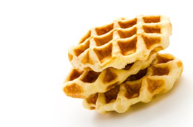 Beyaz arkaplanda izole edilmiş waffle