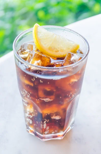 Cola lemon glass — Stock Photo, Image