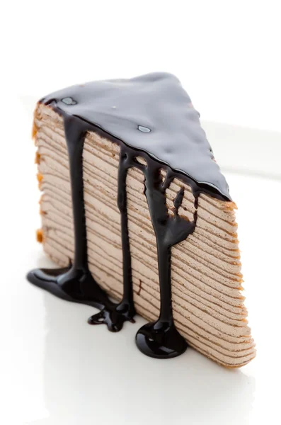 Chocolate Crepe cake — Stock Photo, Image