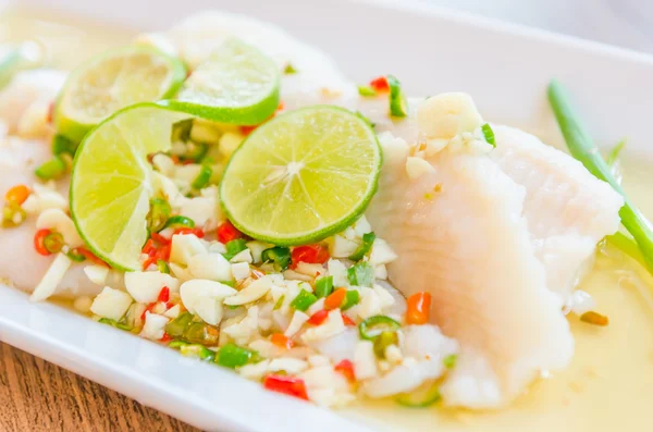 Steamed basa fish — Stock Photo, Image