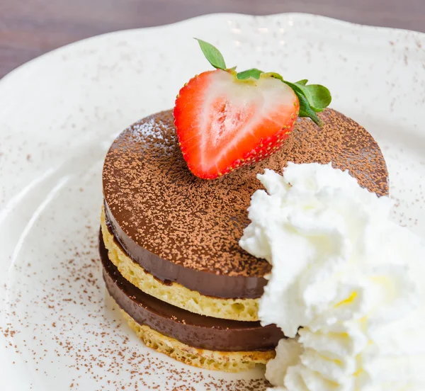 Chocolate pudding pancake — Stock Photo, Image