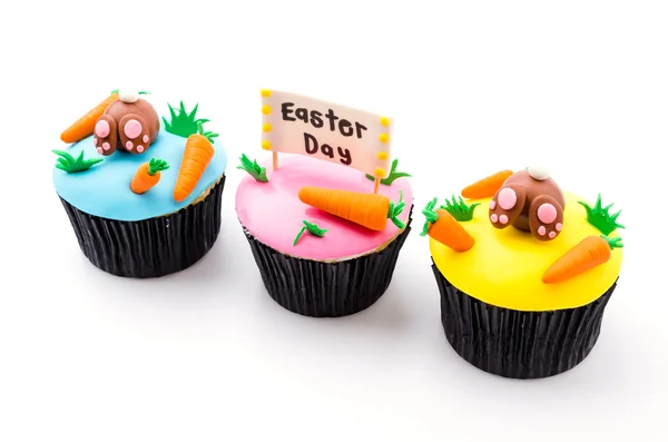 Easter cupcakes isolated white background — Stock Photo, Image