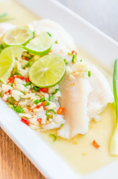 Steamed basa fish — Stock Photo, Image