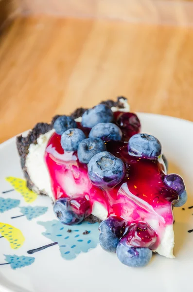 Gâteau au fromage aux myrtilles — Photo