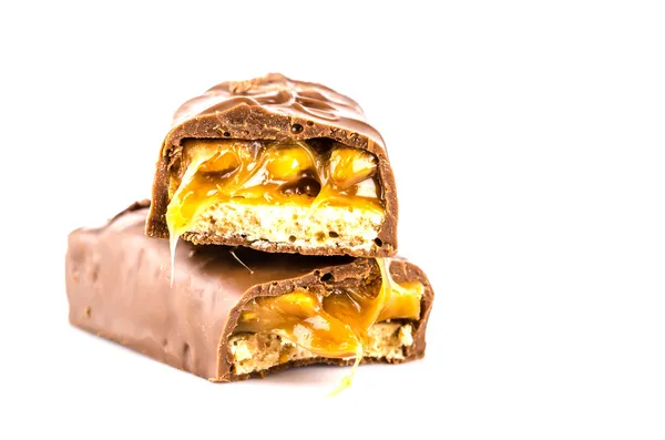 Csokoládé, bár elszigetelt fehér háttér — Stock Fotó