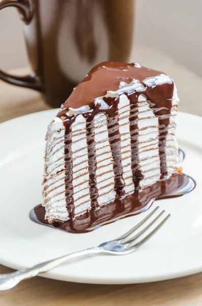 Schokoladen-Kreppkuchen — Stockfoto