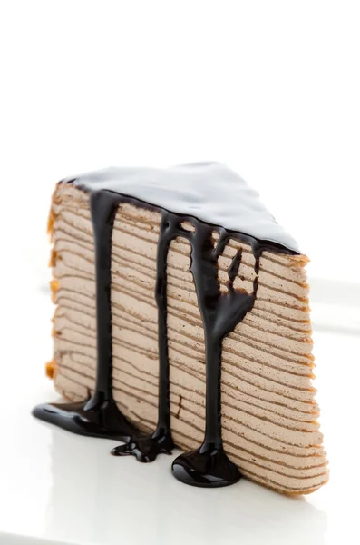 Chocolate Crepe cake — Stock Photo, Image
