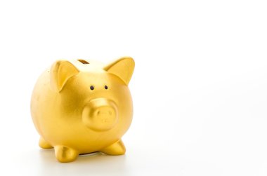 Piggybank beyaz arkaplanda izole edildi