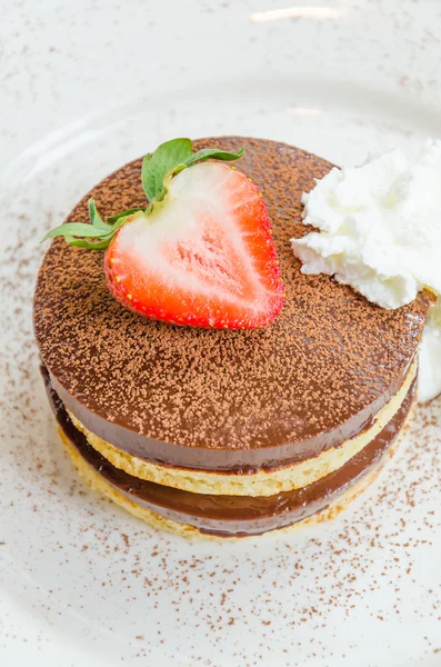 Chocolate pudding pancake — Stock Photo, Image