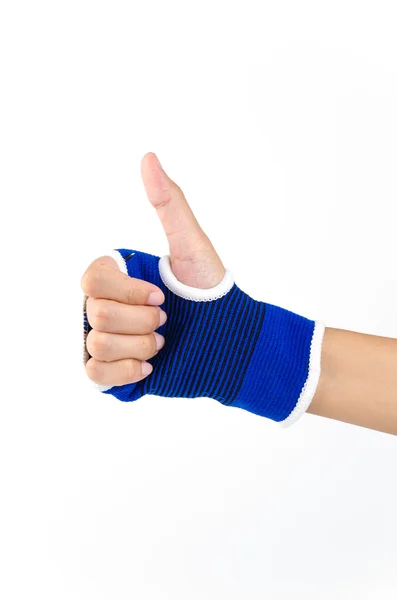 Pols splint hand geïsoleerde witte achtergrond — Stockfoto