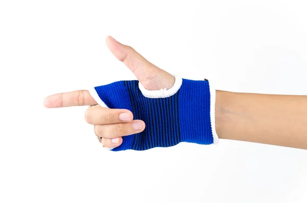 Pols splint hand geïsoleerde witte achtergrond — Stockfoto