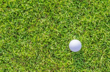 Yeşil çimlerin üzerinde golf topu