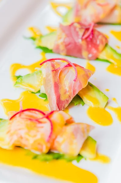 Sashimi avocado cibo giapponese — Foto Stock