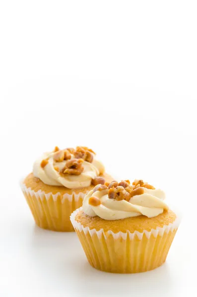 Nuts cupcake isolated on white background — Stock Photo, Image