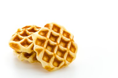 Beyaz arkaplanda izole edilmiş waffle