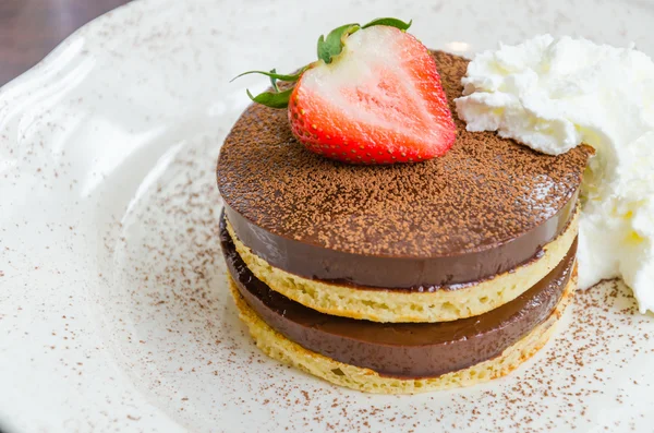 Chocolade pudding pannenkoek — Stockfoto