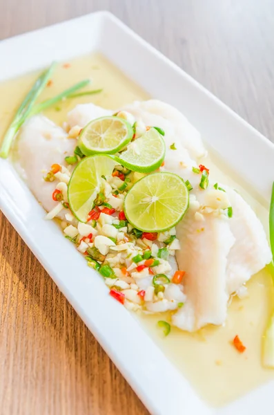 Steamed basa fish — Stock Photo, Image