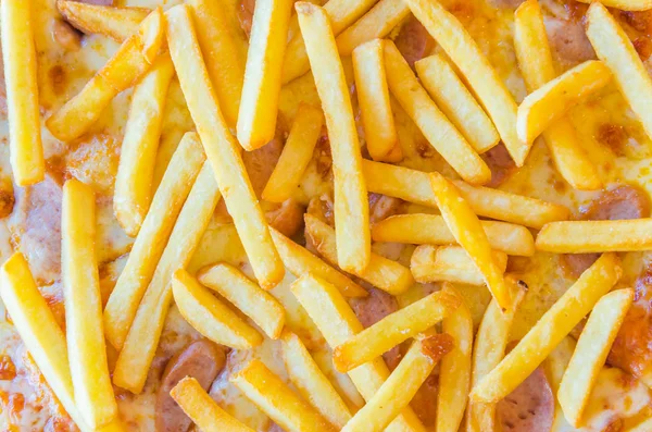 Pommes frites-pizza – stockfoto