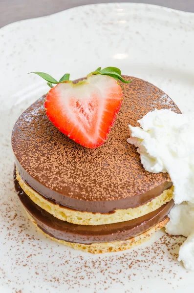 Chocolade pudding pannenkoek — Stockfoto