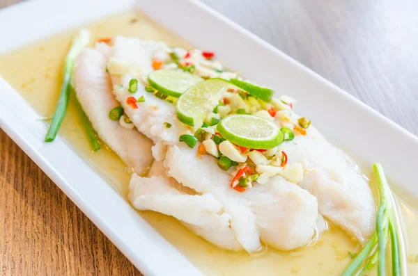 Steamed basa fish — Stock Photo, Image