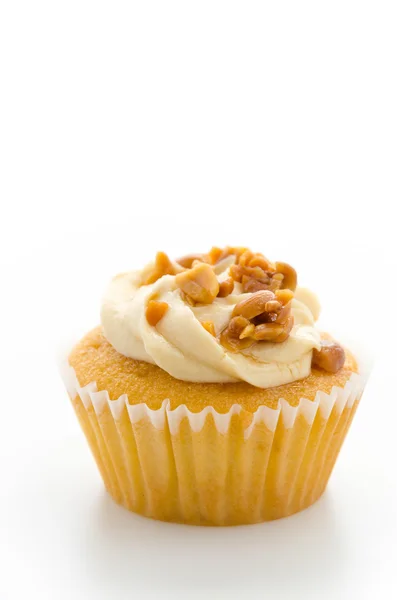 Nuts cupcake isolated on white background — Stock Photo, Image