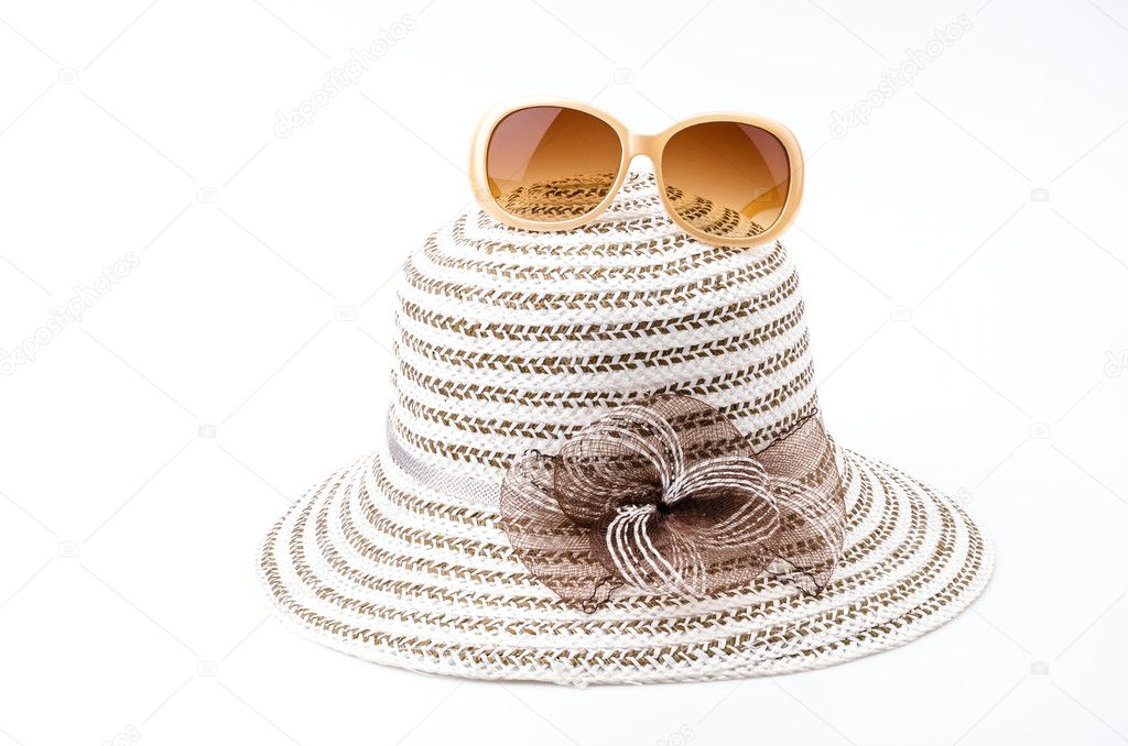 Beach hat isolated white background