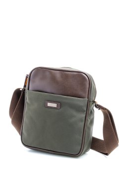 Erkekler izole üzerinde beyaz arka çanta